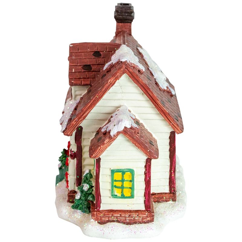 Northlight 6.5" White LED Lighted Cottage House Christmas Village Decoration, 4 of 7