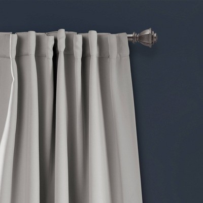 Light Gray Blackout Polyester Window Curtain Panels, 84" Length