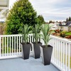 Okak Tall Planters 3 Pack 28 Inch H Indoor/Outdoor Flower Pots with Drainage for Porch, Deck, Patio - 2 of 4