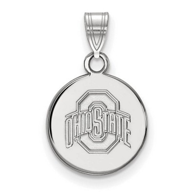 Black Bow Jewelry 14k White Gold Ohio State Buckeyes NCAA Small Pendant