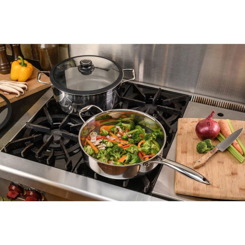Frieling Black Cube, Saute Pan w/Lid and helper handle, 11" dia., 4.5 qt., Stainless steel/quick release, 2 of 6