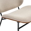 Edie, Walnut Upholstered Lounge Chair,24.41" W x 25.59" D x 26.77" H,White - 2 of 4