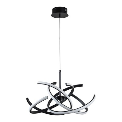 C Cattleya Modern Black Curved Lines LED Chandelier