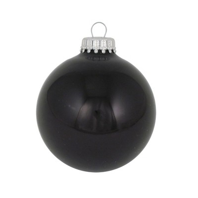 Christmas by Krebs 8ct Ebony Shiny Glass Christmas Ball Ornaments 2.5" (67mm)