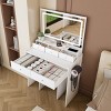 GlasFlength Vanity Tables Makeup Vanity Desk Large Vanity Table Dressing Table with Square Mirror for Bedroom, White, 31.5"*15.75"*53.15" - 3 of 4