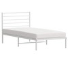 vidaXL White Twin Metal Bed Frame with Headboard & Slats, No Mattress, Easy Assembly - 4 of 4