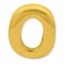 Black Bow Jewelry Letter O Bead Charm in 14k Yellow Gold Plated Sterling Silver - 2 of 4