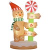 Outsunny 6' Christmas Inflatables Gingerbread Man and Signpost with LED Lights for Lawn Garden Party - 4 of 4