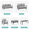 Sonkuki Outdoor Furniture Set Patio Conversation Sofa with Coffee Table Set, All-Weather PE Rattan Couch with Cushion - 3 of 4