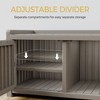 SEVOBAL Outdoor Shoe Storage Cabinet 12 Pair 2 Door Storage Bench Indoor Outdoor Waterproof Adjustable Shelves Entryway Hallway, Beige, - 3 of 4