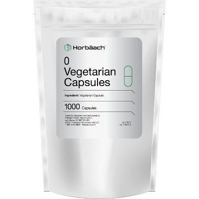 Horbaach Empty Vegetarian Capsules Size 0 | 1000 Count