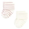 Hudson Baby Infant Girl Cotton Rich Newborn and Terry Socks, Blush Stripe - 4 of 4