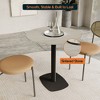 Round Dining Table with Sintered Stone Top and Square Stainless Steel Pedestal Base – Seats 2–3 People, Kitchen & Dining Room Table for Cafes - 4 of 4
