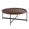 Alaterre Furniture 42" Brookline Round Coffee Table with X-Frame Metal Base - 3 of 4