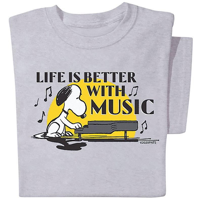 Collections Etc Snoopy Better With Music Tee, 1 of 5