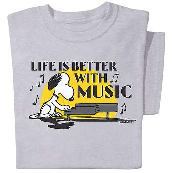 Collections Etc Snoopy Better With Music Tee