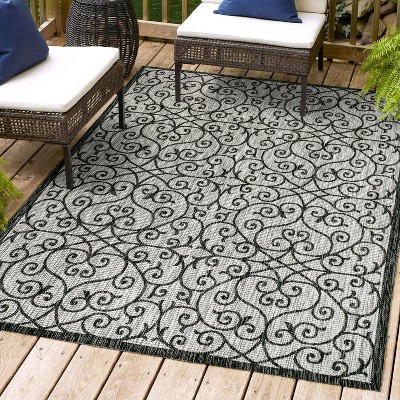 Photo 1 of ***AS IS / NO RETURNS -  FINAL SALE**
Madrid Vintage Filigree Textured Weave Indoor/Outdoor Area Rug - JONATHAN Y