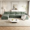 Oversized 142" Corduroy Cloud Modular U-Shaped Sectional Sofa with 2 Movable Ottomans and Dual-Layer Cushions - 4 of 4