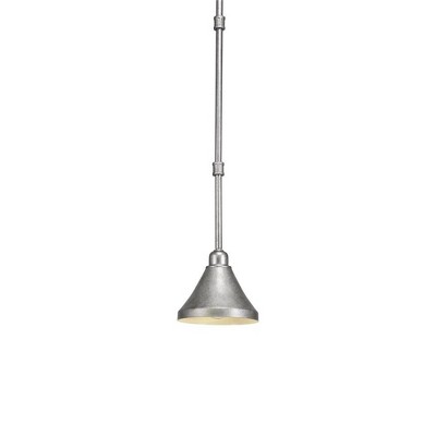 Toltec Lighting Vintage 1 - Light Pendant in  Aged Silver with 7" Aged Silver Cone Metal Shade Shade