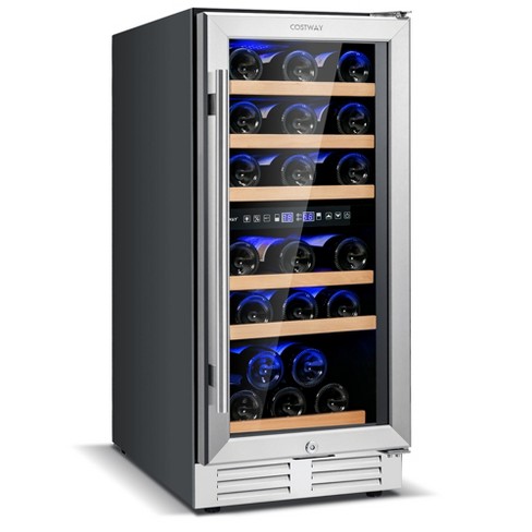 Costway 30-bottle Freestanding Wine Cooler 15''dual Zones Wine Cellar W ...