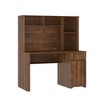 Computer Desk With Hutch and Bookshelf, Farmhouse Home Office Desk Writing Table With Drawer, 3 AC Outlets And 2 USB Charging Ports - 3 of 4