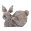 Stone Bunny Rabbit Figurines – Grey Polyresin Spring Decor, Set of 4 by Melrose - 4 of 4