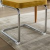 PAGED Upholstered Rattan Dining Chairs Set of 2 with Natural Cane Back, Velvet Kitchen Chairs with Stainless Chrome Base for Dining Room - 3 of 4