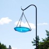 17" Reflective Crackle Glass Hanging Birdbath Bowl Teal Blue - Achla Designs - 2 of 4