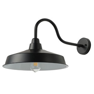Dewdrop Outdoor Gooseneck Barn Light Black Farmhouse Wall Sconce Exterior Industrial Light Fixture - 1 of 4