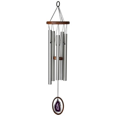 Large Purple Agate and Metal Wind Chime