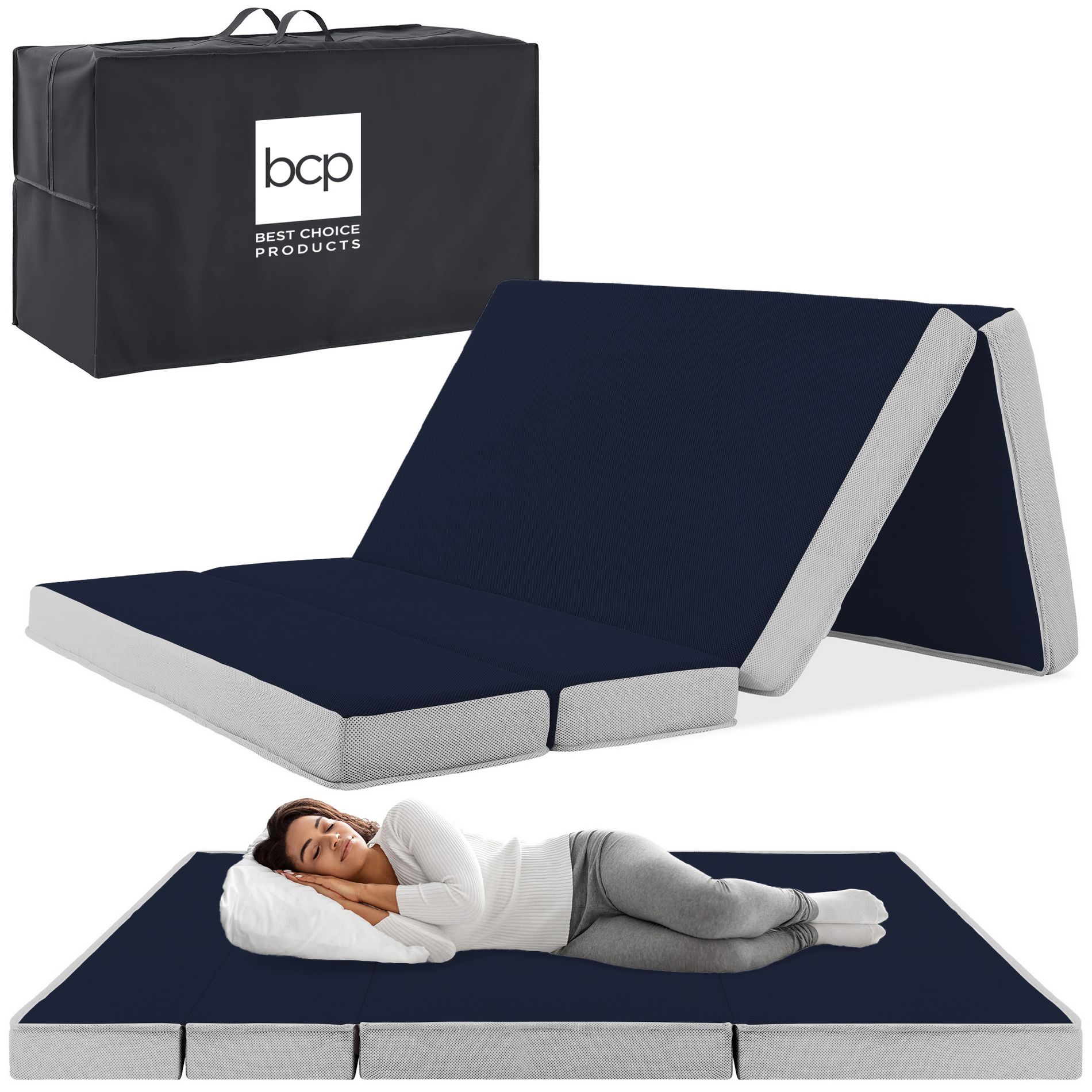 Best Choice Products Portable Mattress Topper in Multiple Sizes and Colors