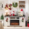 SinCiDo 80 Inch TV Ready Farmhouse Fireplace Stand, 32″ High Entertainment Center with Drawer, Sliding Barn Door & 70″ Media Storage - 3 of 4