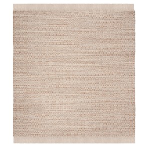 Beige/Ivory Solid Tufted Square Area Rug 6