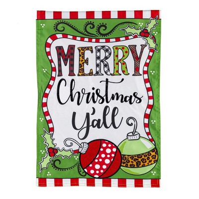 Merry Christmas Y'all Applique Double Sided Indoor Outdoor Decor 18" x 12.5"