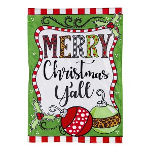 Merry Christmas Y'all Applique Double Sided Indoor Outdoor Decor 18" x 12.5" - 1 of 2