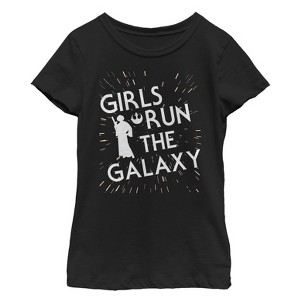 Girl's Star Wars Girls Run the Galaxy Silhouette T-Shirt - 1 of 4
