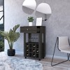 Vynxaria Espresso 1-Drawer 12-Bottle Wine Cabinet - Modern Style, Carbon Finish, 27.44" Height - 2 of 4