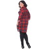 Women's Plus Size Piper Stretchy Plaid Tunic with Pockets - White Mark - 3 of 3
