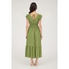 August Sky Women's V-Neck Short Sleeve Midi Dress - 2 of 4