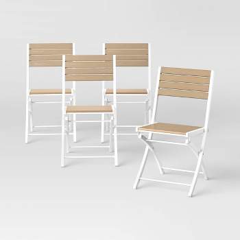 Bryant 4pk Faux Wood Folding Patio Bistro Chairs - Project 62™