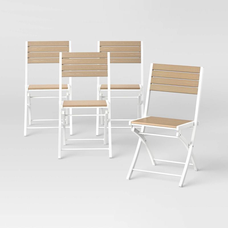 Bryant 4pk Faux Wood Folding Patio Bistro Chairs - Project 62™, 1 of 11