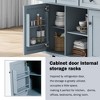 JUJABU 53.1 in. W Kitchen Island Cart with Rubber wood Drop-Leaf Countertop - 3 of 4