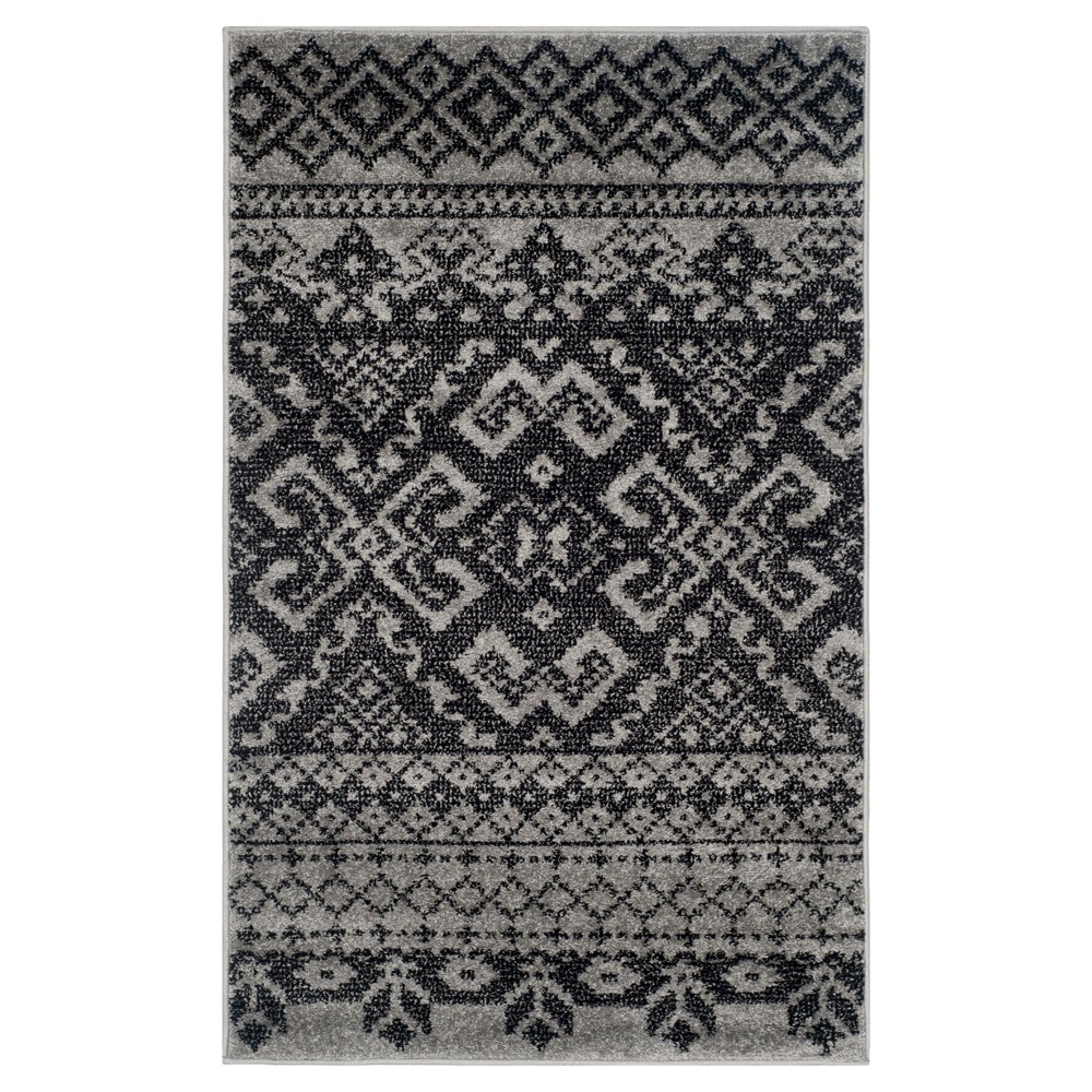 Adron Area Rug - Silver/Black (4'x6') - Safavieh