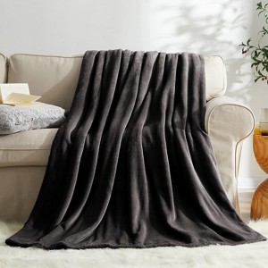 Inhand Fleece Throw Blanket for Couch Sofa or Bed, 50" x 60" Soft Fuzzy Plush Blanket, Luxury Flannel Blanket, Super Cozy and Comfy for All Seasons - 1 of 4