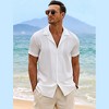 COOFANDY Men's Casual Short Sleeve Button Down Fashion Textured Summer Beach Shirt - 4 of 4