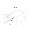 7x12 FT Outdoor Heavy Duty Metal Storage Shelter Shed,Carport With 2 Roll Up Zipper Doors,Patio Portable Garage Kit Tent-Coolbibila - 4 of 4