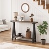 Farmhouse Entryway Table, Narrow Sofa Table with Open Storage Shelf, Metal Frame Skinny Console Table with V-Shaped Leg Design, Behind Couch Table - 4 of 4