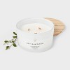 3-Wick Milk Glass Wooden Wick Olive Leaf and Oud Jar Candle 13oz - Threshold™ - 3 of 3