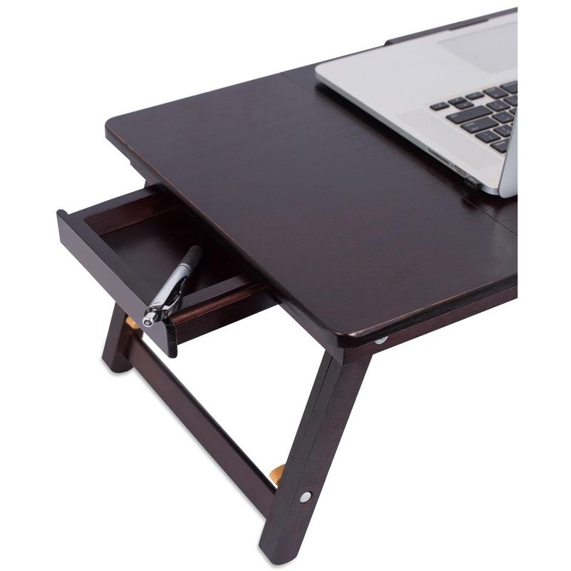 BirdRock Home Bamboo Laptop Lap Tray with Adjustable Legs - Walnut, 4 of 9