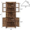 Corner Cabinet with Lights, Tall Corner Storage Cabinet with Glass Door, Adjustable Shelves, for Living Room, Kitchen, Bathroom - 2 of 4